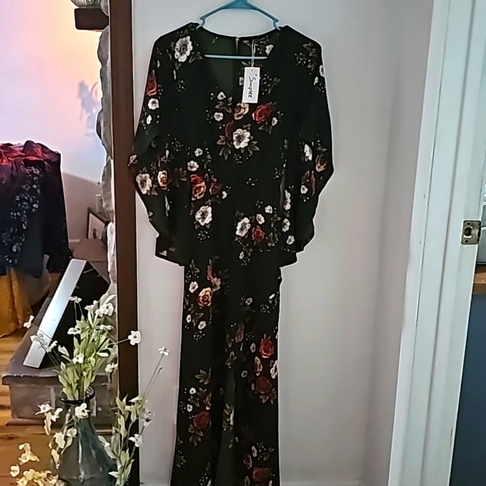 Long green dress size medium